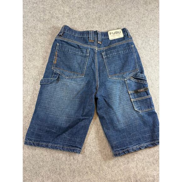 FUBU Other - FUBU Carpenter Denim Shorts Mens Blue Hiphop Jorts Skateboarding Baggy Y2K 30